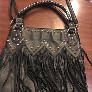 Black fringe purse